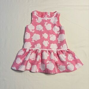Janie and Jack Pink and White Floral Dress embroidered
